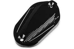 LANQIAN Motorcycle CNC Aluminum Front Rear Brake Fluid Reservoir Cap Cover for NINJA 400 2018-2022 Black