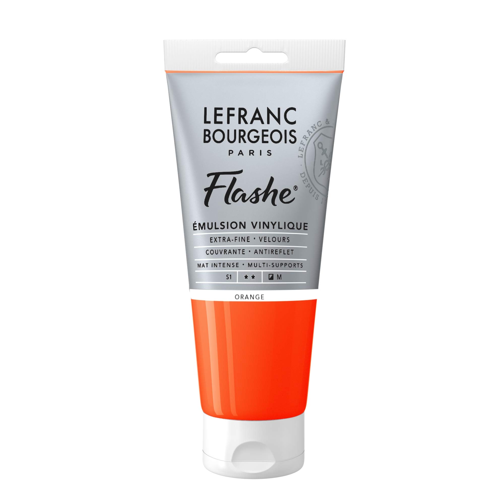 Lefranc Bourgeois Flashe, Extra-Fine Acrylic Vinyl Emulsion, Artists Quality, Orange, 80ml Tube โ image 1