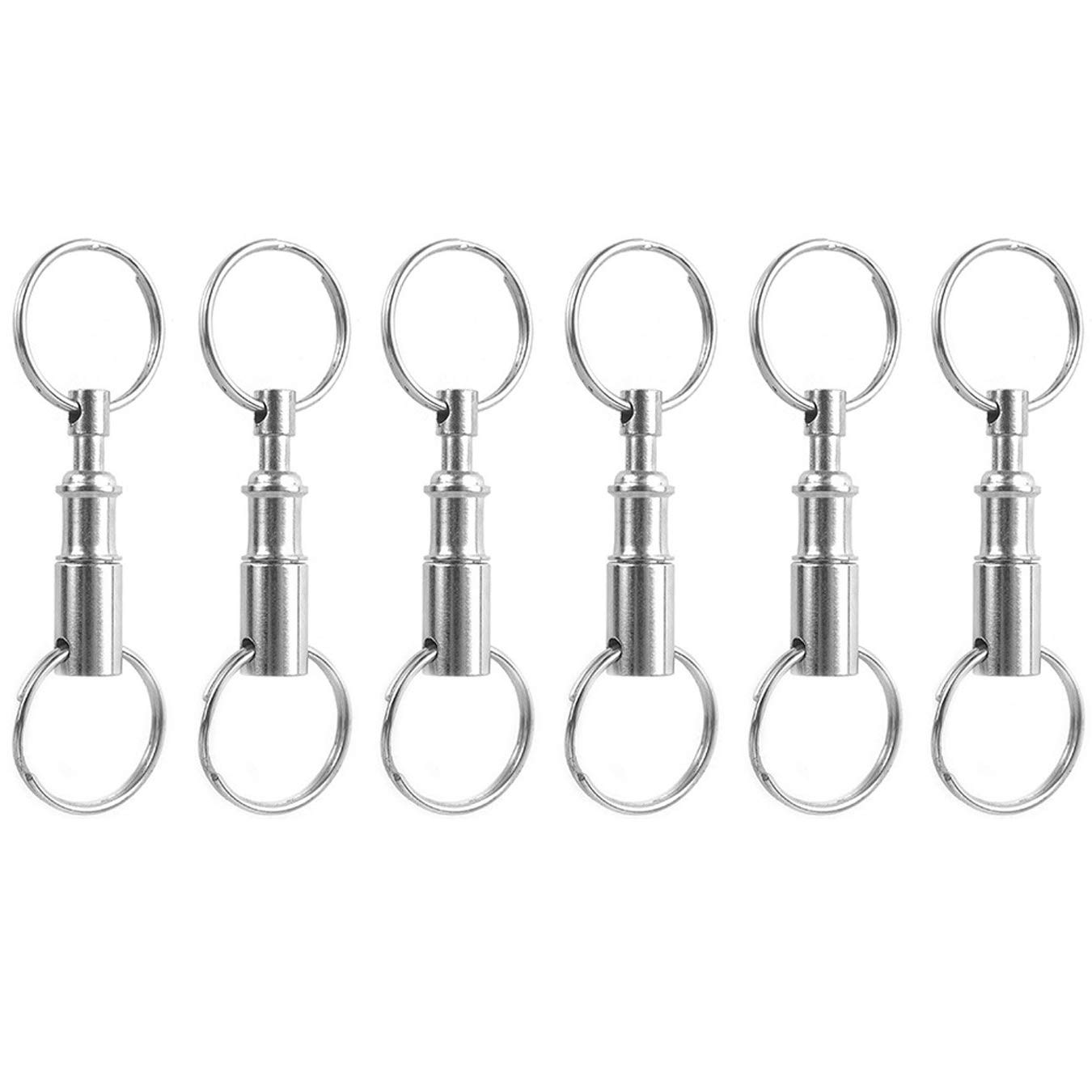 UOOOM 6 pcs Detachable Keychain Key Chain Quick Release Keyring with Double Metal Split Ring (6 PCS)