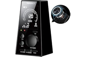 TERENCE Digital Metronome for Piano, Guitar, Drum and All Musical Instruments, Electronic Metronome with Volume, Rhythm Adjustable, Rechargeable, Metronome with Speaker, Timer Function, LCD Display