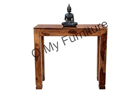 O My Furniture Classic Bottom Curved Leg Teak Finish Study Table