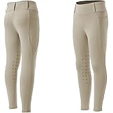 Equinavia Classic Kids Silicone Knee Patch Riding Pants, Breeches, Unisex Tights, Girls, Boys