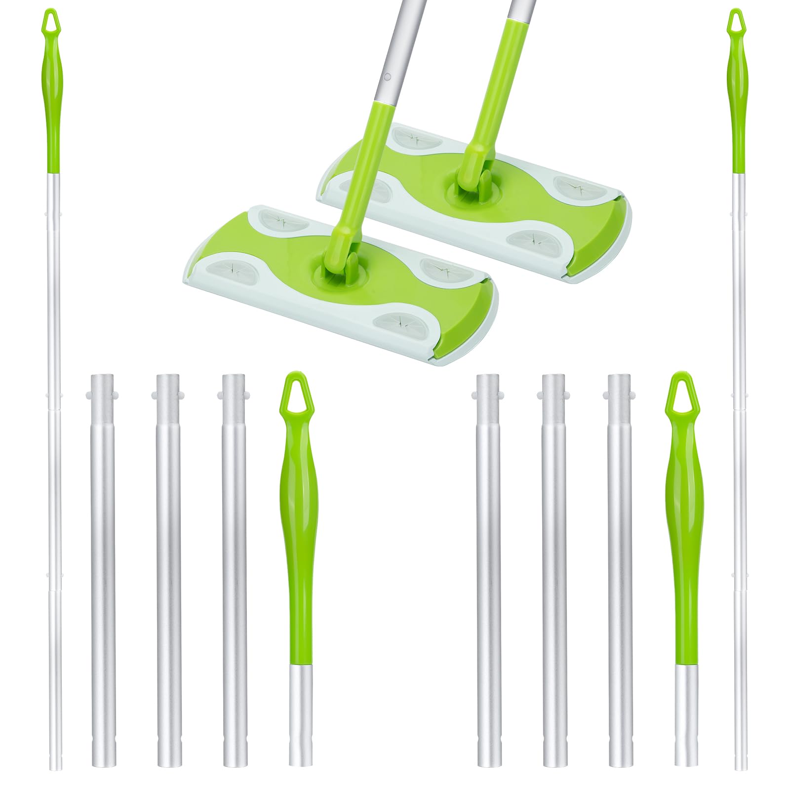 Photo 1 of 2-Pack Extra Long Detachable Mop Handles, Green, Compatible with Swiffer Dry & Wet Mops, Easy to Install & Replace
