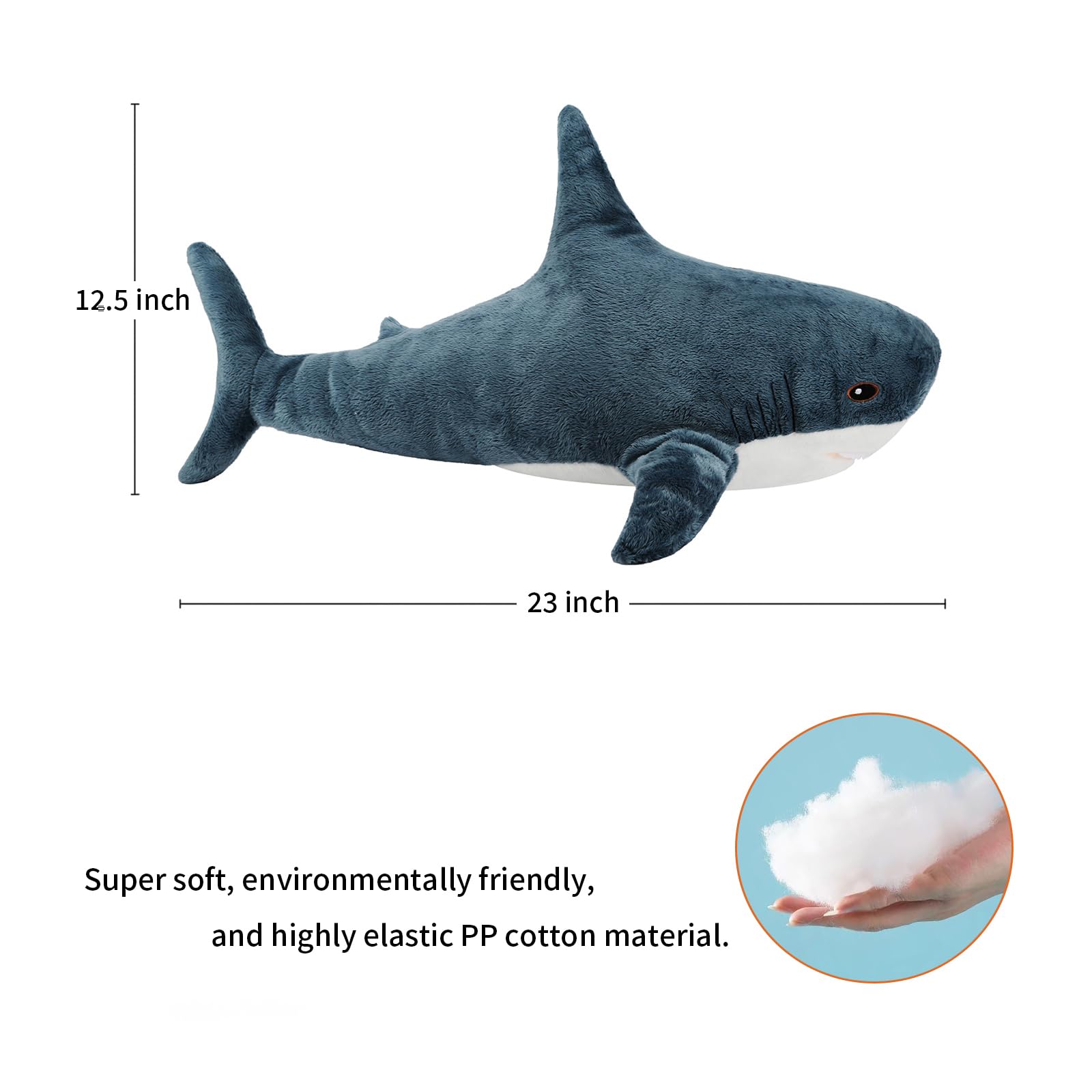 MUPI Shark Stuffed Animal Plush 23