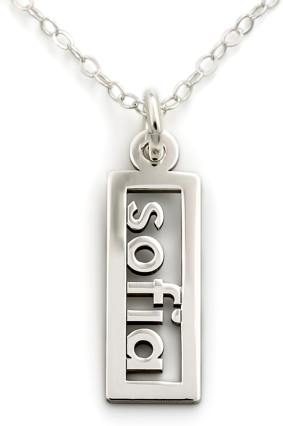 AJ's Collection Personalized Necklace Open Name in Sterling Silver