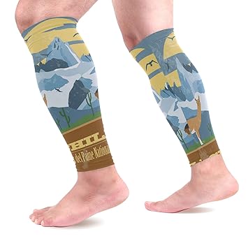 Anmarco Chile Landmarks Cowboy Llama Sports Calf Compression Sleeves Leg Compression Socks Calf Guard for Running
