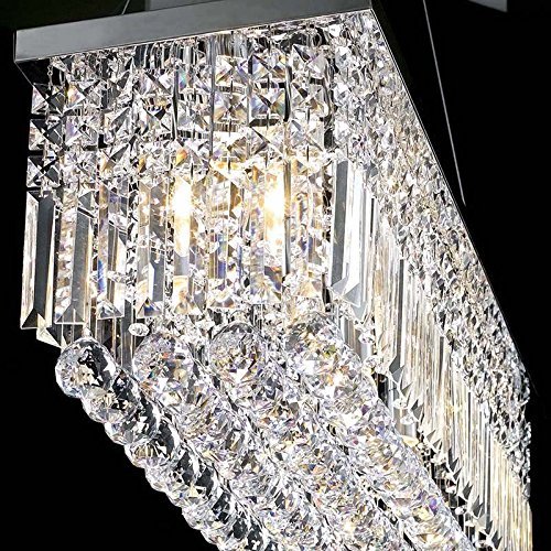 A1A9 Modern Crystal Chandelier Lights, Luxury Clear K9 Crystal Droplet