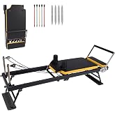 Foldable Pilates Reformer Machine for Home, Compact Reformer Pilates Machine, Dual Resistance, Heavy-Duty Pilates Equipment, Adjustable, 250 lbs Capacity, High-Density Padding, All Levels