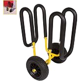 Suspenz Stand Up Paddle Board &amp; Surfboard Transport Cart with Airless Wheels, Single-Up SUP Carrier Trolley, Yellow (22-9911)