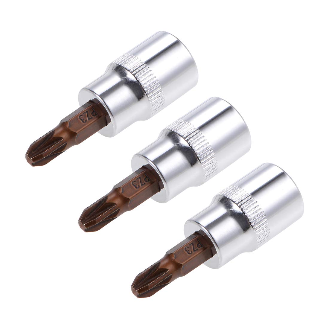 sourcing map 3/8" Drive x PZ3 Bit Socket, S2 Steel Bits, CR-V Sockets 1.5" Length (for Hand Use Only) 3pcs