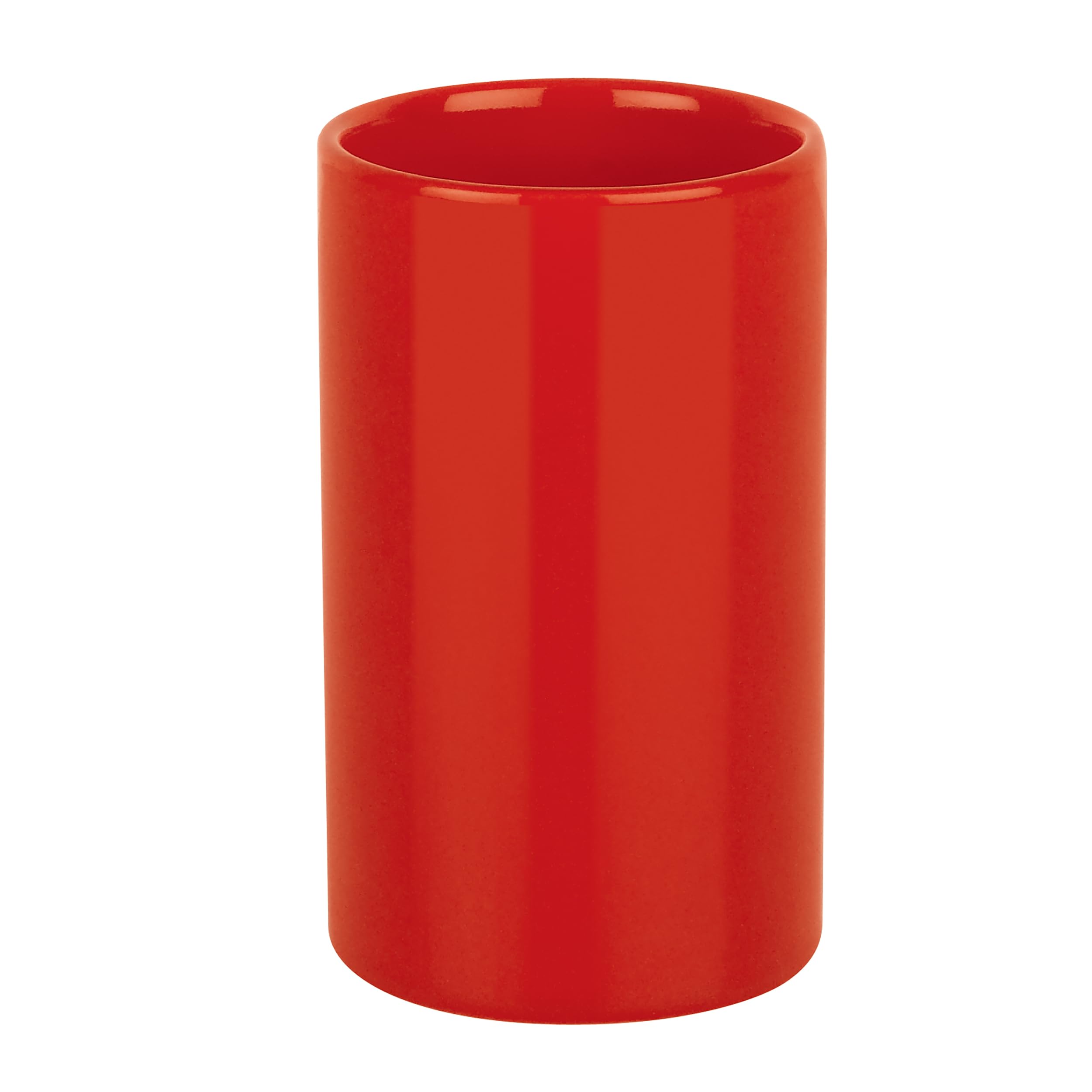 Spirella Tube Stoneware Tooth Mug, Red — image 1