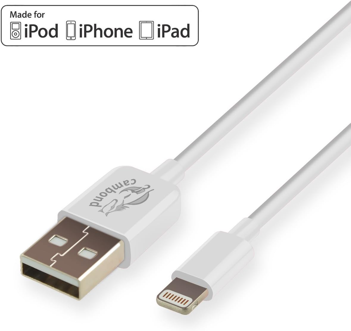 [Apple MFI Certified] Cambond 8-Pin Lightning to USB Cable 3.3Ft for iPhone 5 / 5C / 5S / 6 / 6 Plus / iPod 7 / iPad Mini / Retina / iPad 4 / iPad Air / iPad Mini, iPad 4th generation, iPod 5th generation and iPod nano 7th generation - OFFICIAL LICENSED PRODUCT