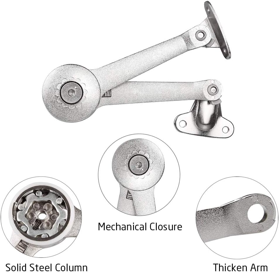 STARVAST 2 x 18kg Soft Close Hinges Adjustable Opening Hold for Boot Lid Cabinet - Image 4