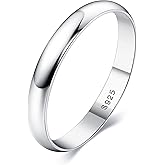 MILACOLATO 925 Sterling Silver Ring for Women Men High Polished Plain Stackable Thumb Rings Tarnish Resistant Wedding Band Ring Comfort Fit Size 4 to 12, 1mm 2mm 3mm 4mm 5mm 6mm