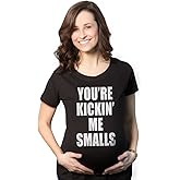 Maternity Kicking Me Smalls Funny T Shirt Pregnancy Announcement Novelty Tee