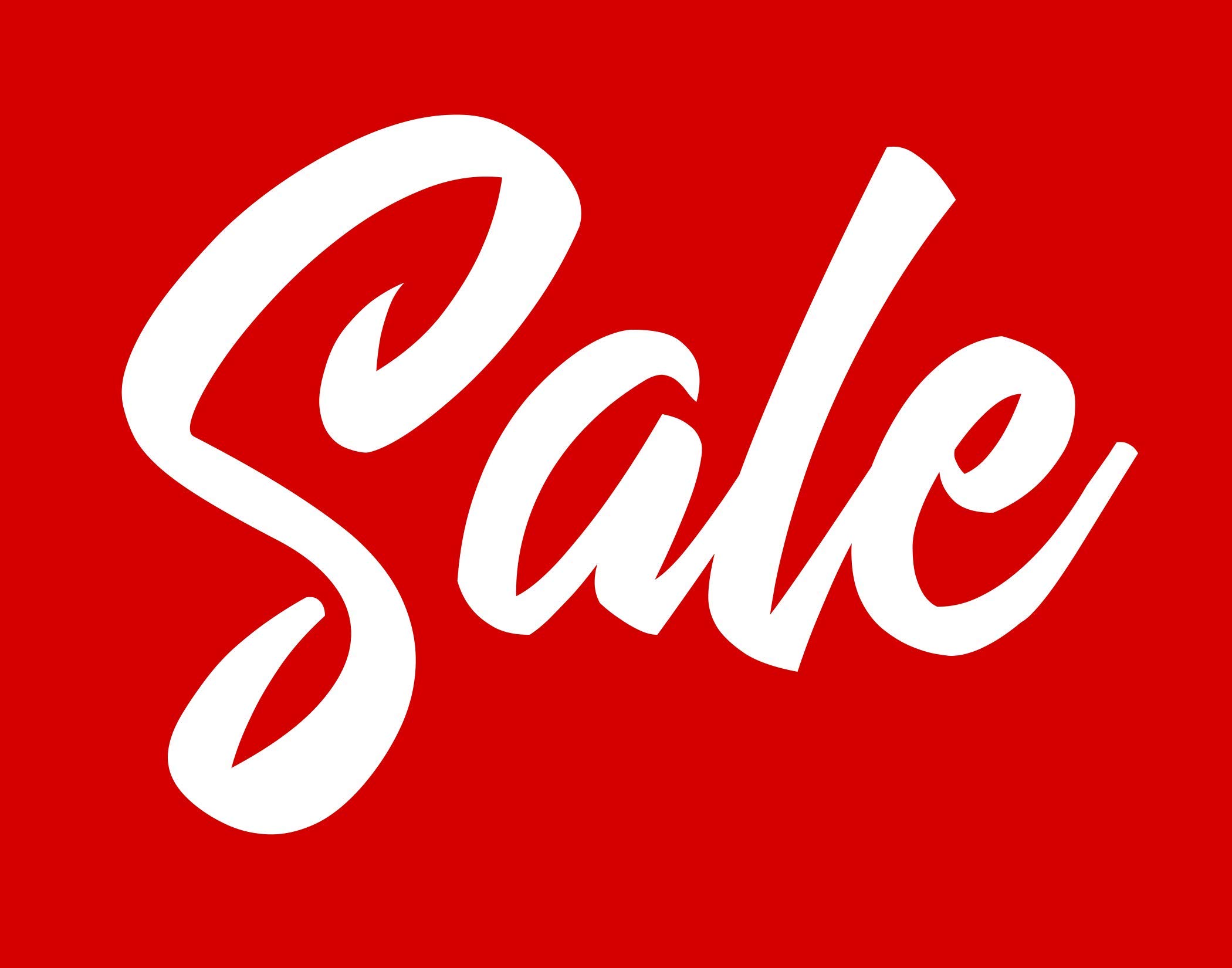 NAHANCO CD57S1-5 Retail Sign Card for Displays, “Sale”, 5 ½”H x 7”W, Red with White Print, Script Style on Card Stock – 5/CTN.