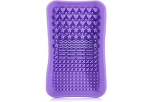 NORATE Makeup Brush Cleaner Mat, Make up Brush Cleaner Mat Pad, Silicone Brush Cleaning Mat, Paint Brush Cleaner Tool with Back Strap, Beauty Makeup Washing Tool Makeup Brushes for All Brushes