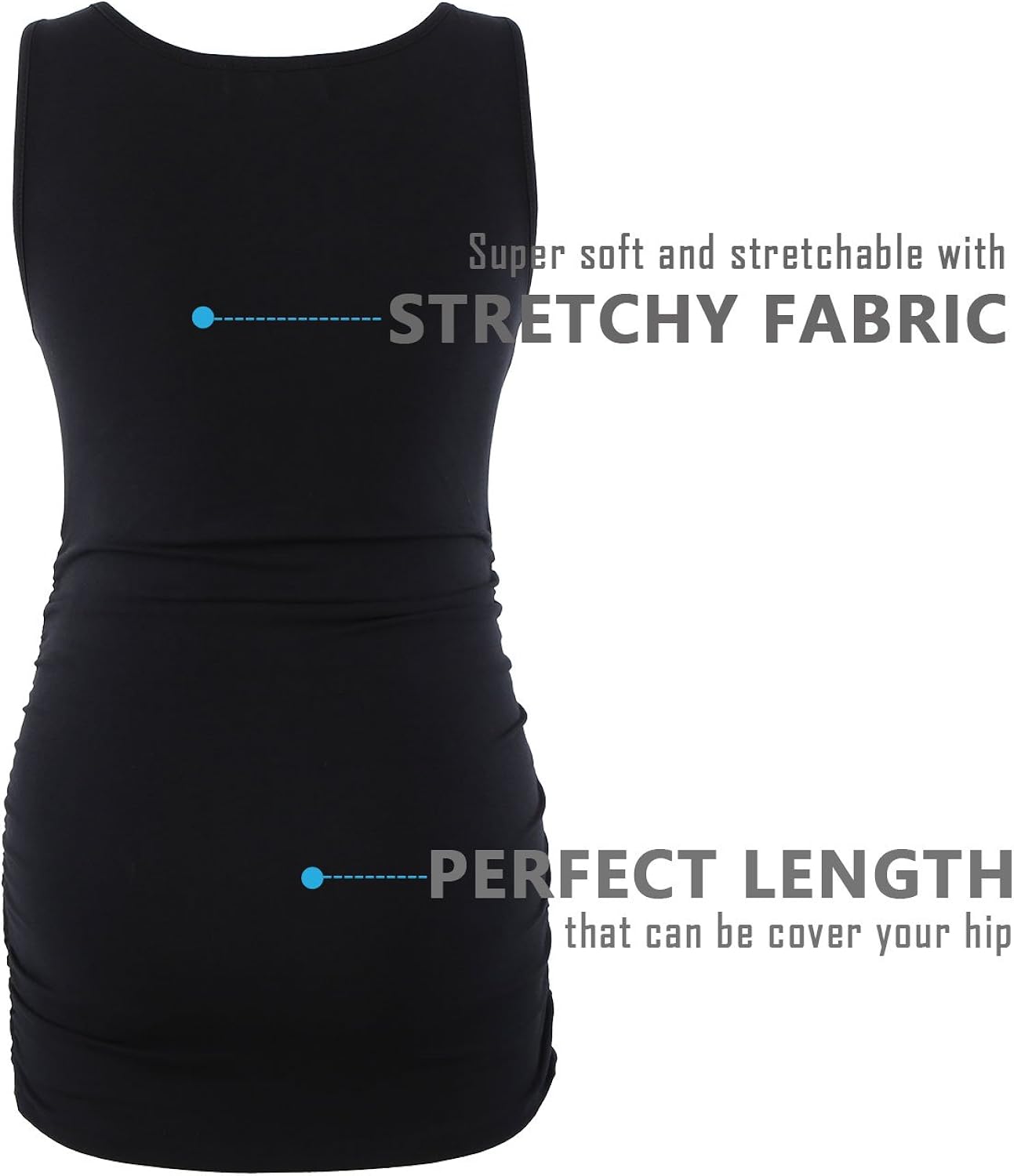 Peauty Maternity Tank Tops Plus Sizes Regular Sleeveless Ruched Clothes at  Women’s Clothing store