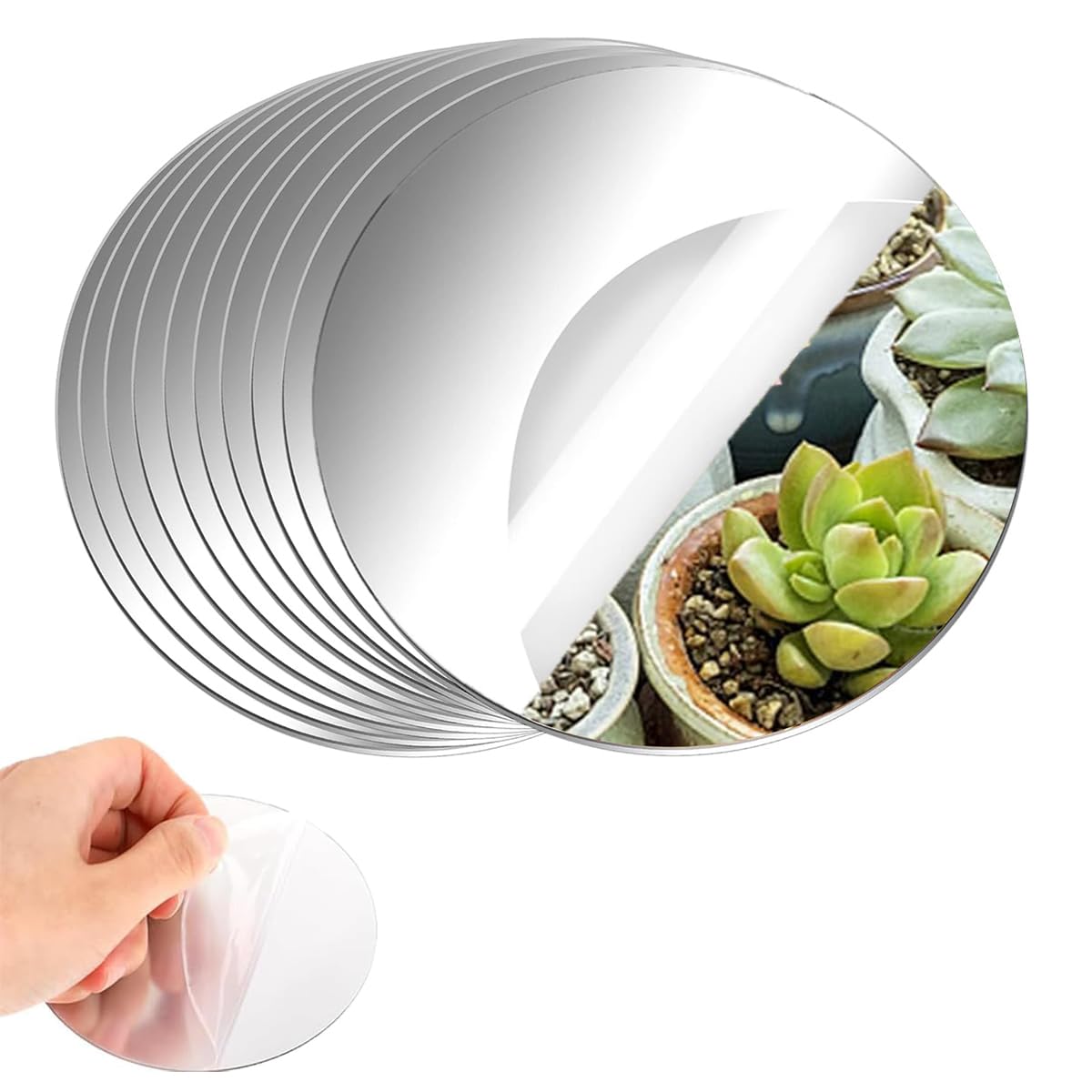 Photo 1 of 12PCS Round Mirror Tiles for Centerpieces, Mirror Trays Flat 8inch Circle Mirrors for Tables Mirror Centerpieces, Circle Mirror Candle Plates for Table Centerpieces Wedding Party Centerpieces