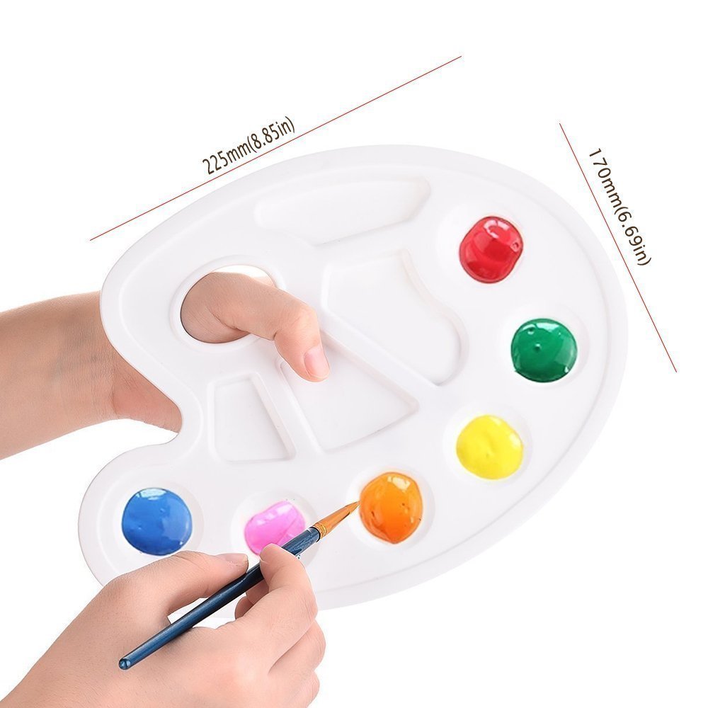 Paint Brush Set, Morkia 10pcs Acrylic Nylon Hair Round and Flat Pointed Tip Art Painting Brushes and 2pcs Paint Tray Palettes