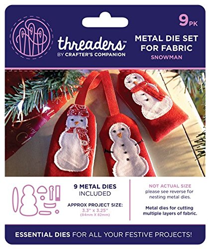 Threaders Die-Snowman, Metal, Silver, 16.8 x 14.3 x 0.5 cm