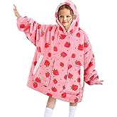 BINSUNS Oversized Wearable Hoodie Blanket, Soft Fuzzy Microfiber & Sherpa Wearable Blanket Sweater with Giant Pocket