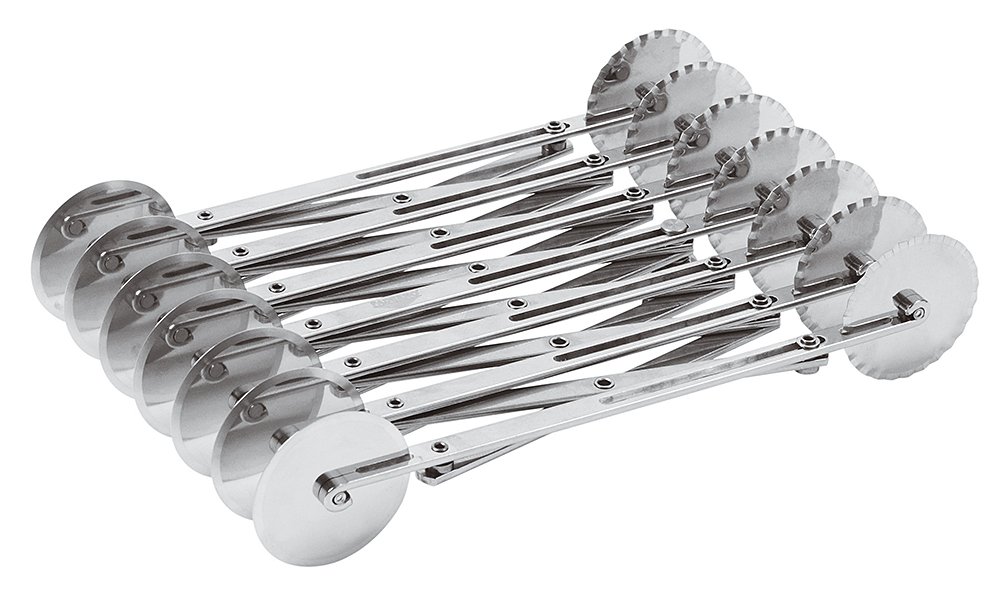 Paderno World Cuisine Stainless Steel Multi Wheel Dough Cutter 11" x 2.125"