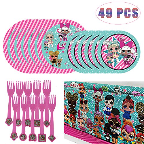 49 L.O.L. Doll Party Supplies, Birthday Party Dessert Set, 32 pcs 9 + 7