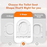 Ibergrif M41001-2 D Shape Family Toilet Seat White Soft Close with Built-in view 4