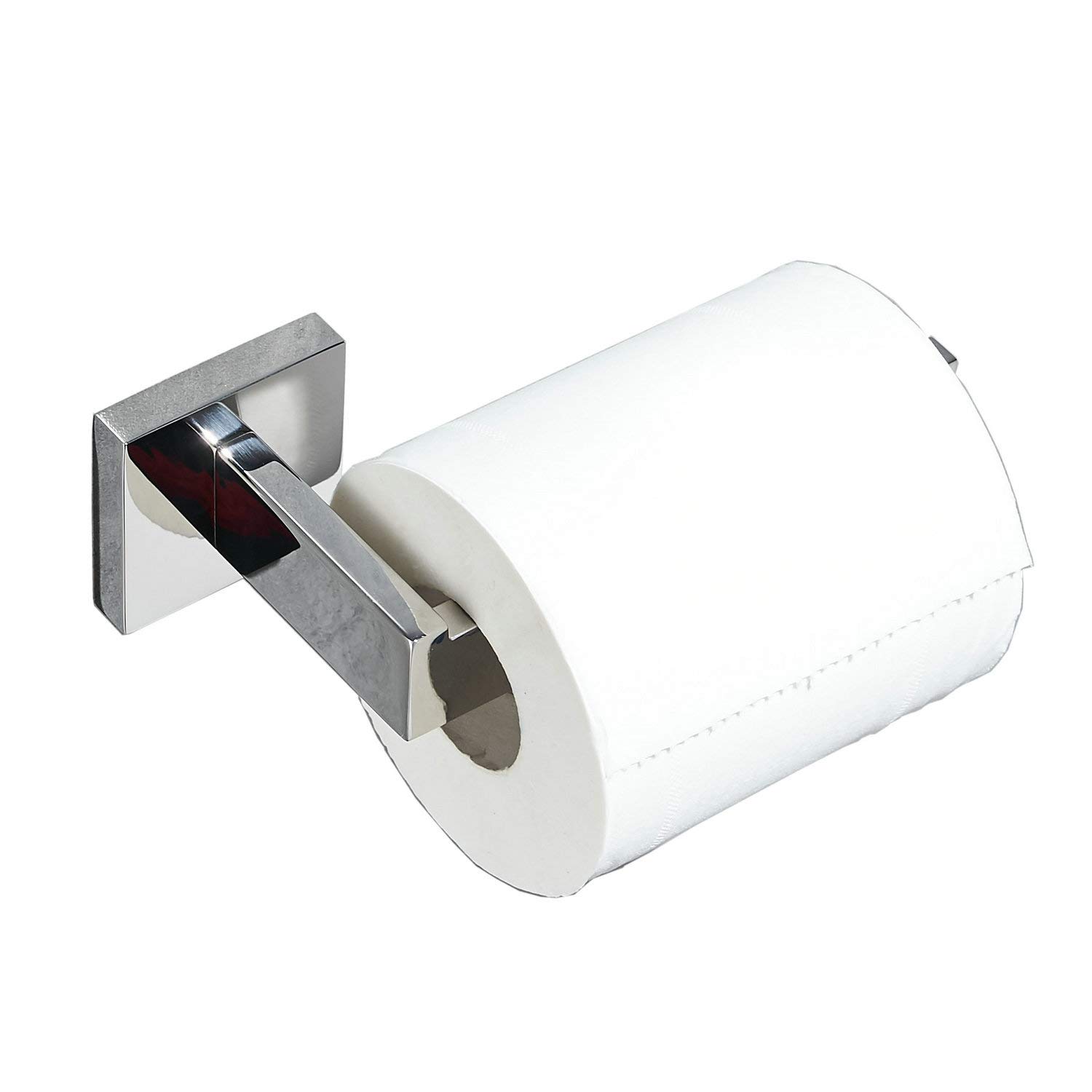 Chrome Toilet Roll Holder, Wall Mounted Loo Roll Holder Paper Tissue Rack, SUS 304 Stainless Steel