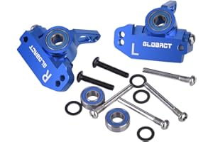 AIYIHOBBY Aluminum Alloy Front Caster Block & Steering Blocks kit with Ball Bearings Upgrade Parts for 1/10 2WD Slash, Stampede, Rustler, Replace 3632 3736(Blue)