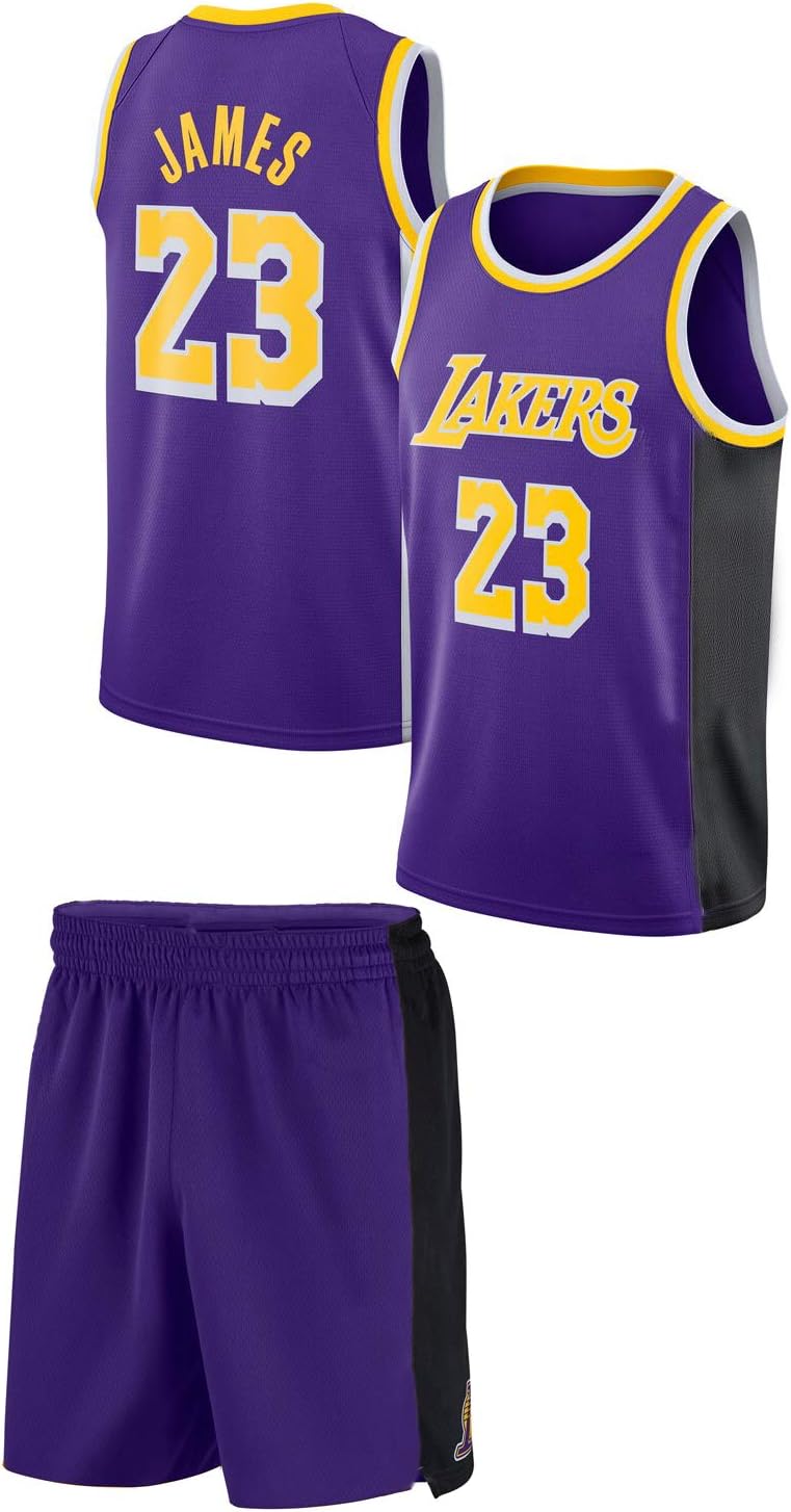 James Kids Lebron LA Home/Away Basketball Jersey Lakers Shorts Set Youth Sizes Premium Quality Gift Set