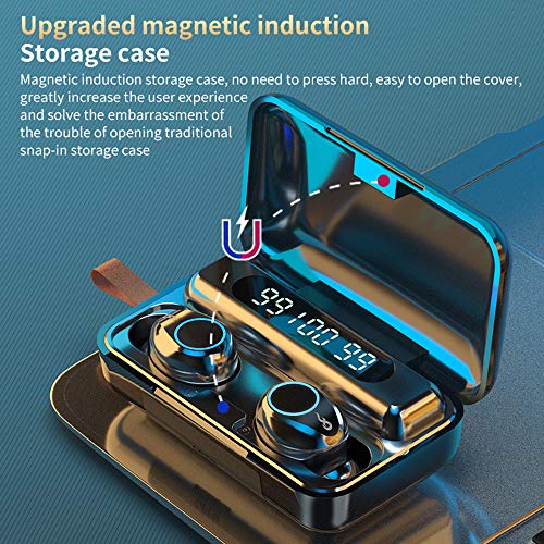 Écouteurs Bluetooth 5.0 Ecouteurs Sans Fil TWS Son Stéréo avec Étui de Chargement Portable Oreillette Bluetooth IPX7 Étanche Casque Sport avec Microphones Intégrés pour Android et iOS