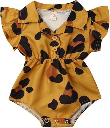 mustard romper baby girl
