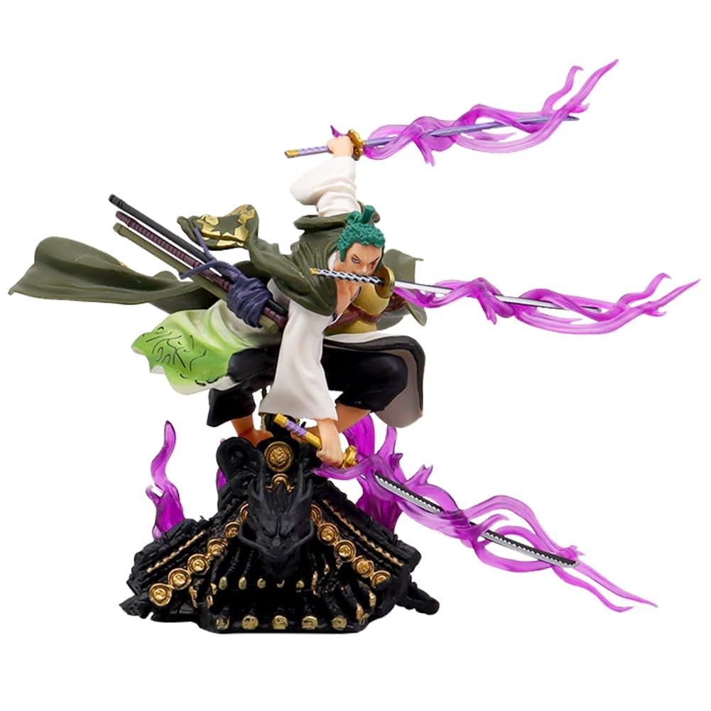 LGQHCE OnePiece Figures,OnePiece Roronnoa Zoro Anime Heroes Action Figure PVC Collectible Model Ornaments Animations Character Statue for Fans Collectible,Children Gift for Car Bedroom Bedside Table