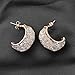 Mytys Vintage Turquoise Silver Earrings Big Oval Stone 2 Tone Cable Stud Earrings For Women (Gold)