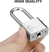 Firtink 2 Pack Long Shackle Padlocks with Keys Heavy Duty 30mm Long Neck view 4