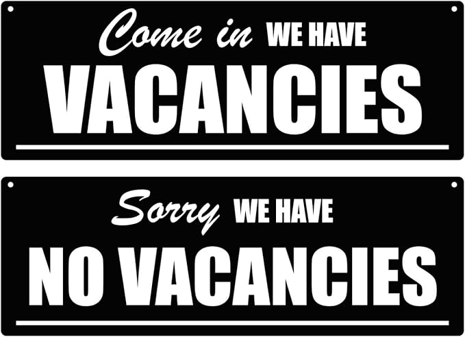 Vacancies/No Vacancies, Hanging, Reversible, Sign - Stylish, Bold