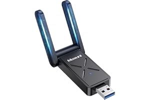 Maxuni USB WiFi Adapter for Desktop PC, AC1300Mbps WiFi Dual Band Network Adapter with 2.4GHz/5GHz,Dual 5Dbi Antennas, Wireless Adapter for Windows11/10/8/7/Vista/XP, USB3.0