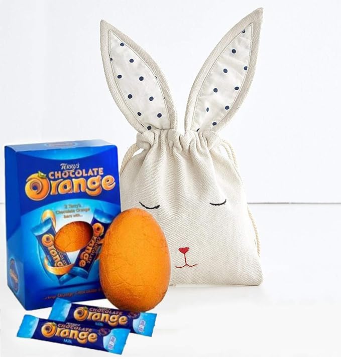Terry's Chocolate Orange Easter Egg (266g) with Hand Embroidered Bunny Bag