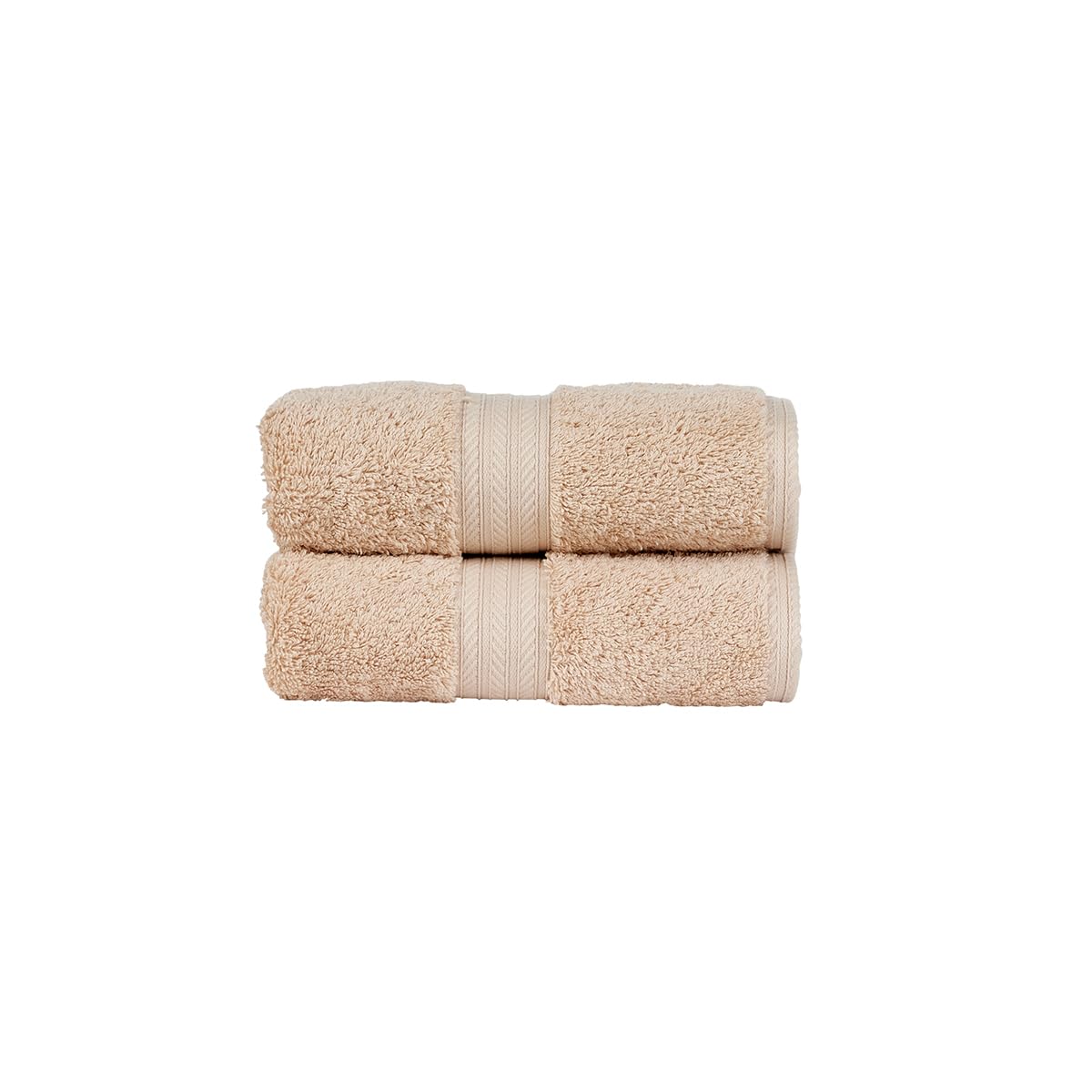 Christy Renaissance 2 Hand Towels Set | Driftwood Beige | 100% Egyptian Cotton Pile | Luxuriously Soft and Super Absorbent | 675 GSM | Plush Fluffy and Long Lasting