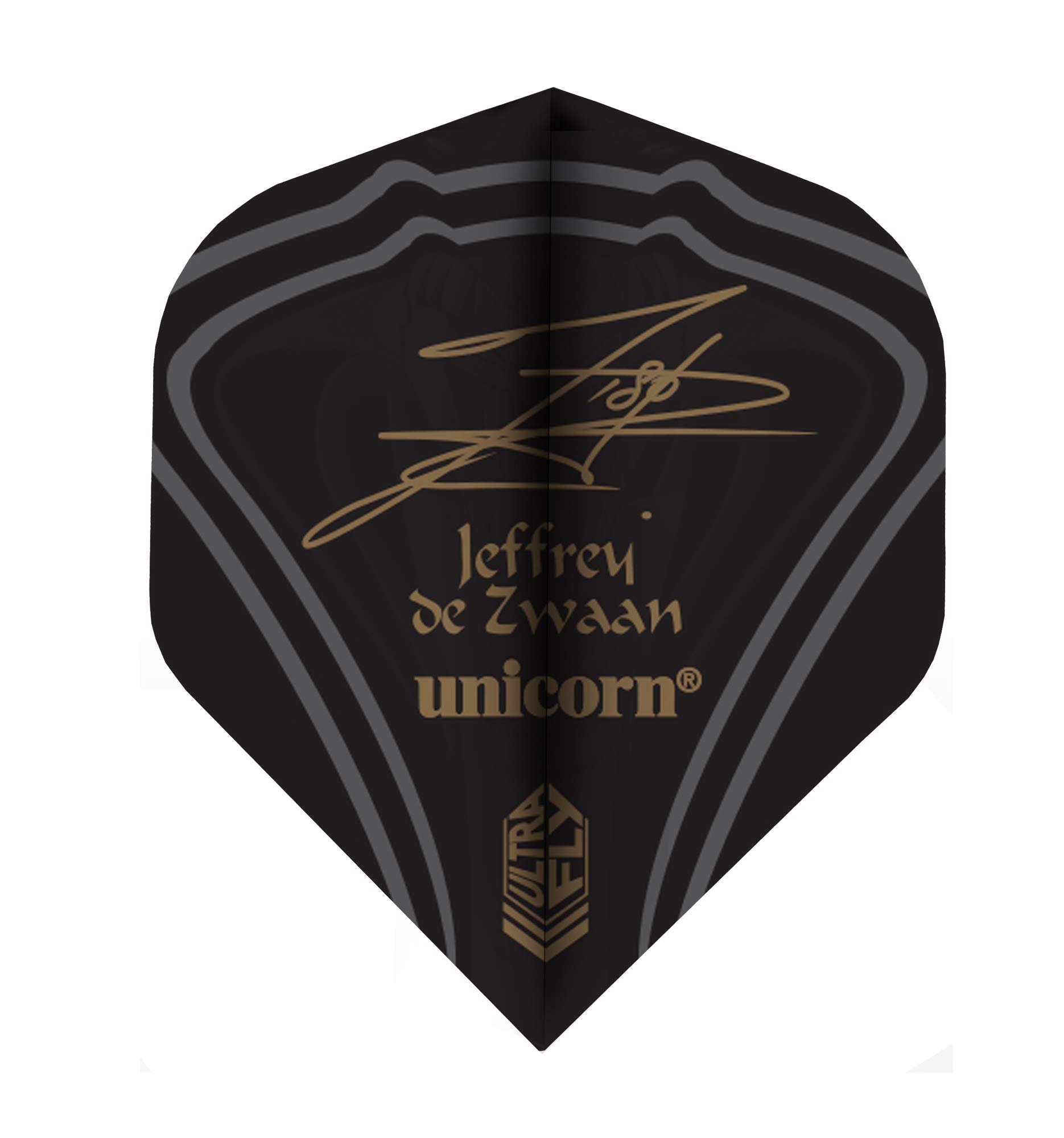 Unicorn UltraFly Dart Flights | Jeffrey de Zwaan 'The Black Cobra' | Snake Head Design | Ultra Durable 100 Micron Polyester PET | Big Wing Shape