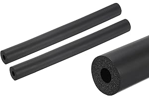 uxcell 2pcs 10" Pipe Insulation Tube 3/8 Inch(9mm) ID 1 Inch(25mm) OD Foam Tubing for Handle Grip Support, Black