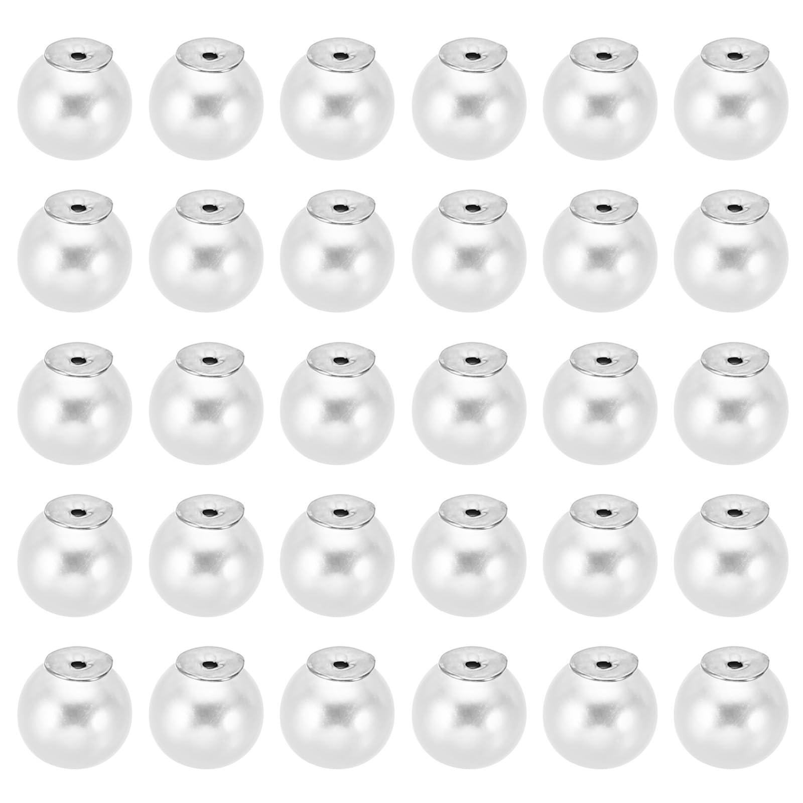 PATIKIL 12mm Backs, 100 Pcs Pearl Backs Replacements Backing Locking Supports Large Faux Pearl Charm for Studs Heavy Ears Ear Lifting Making, Silvery White