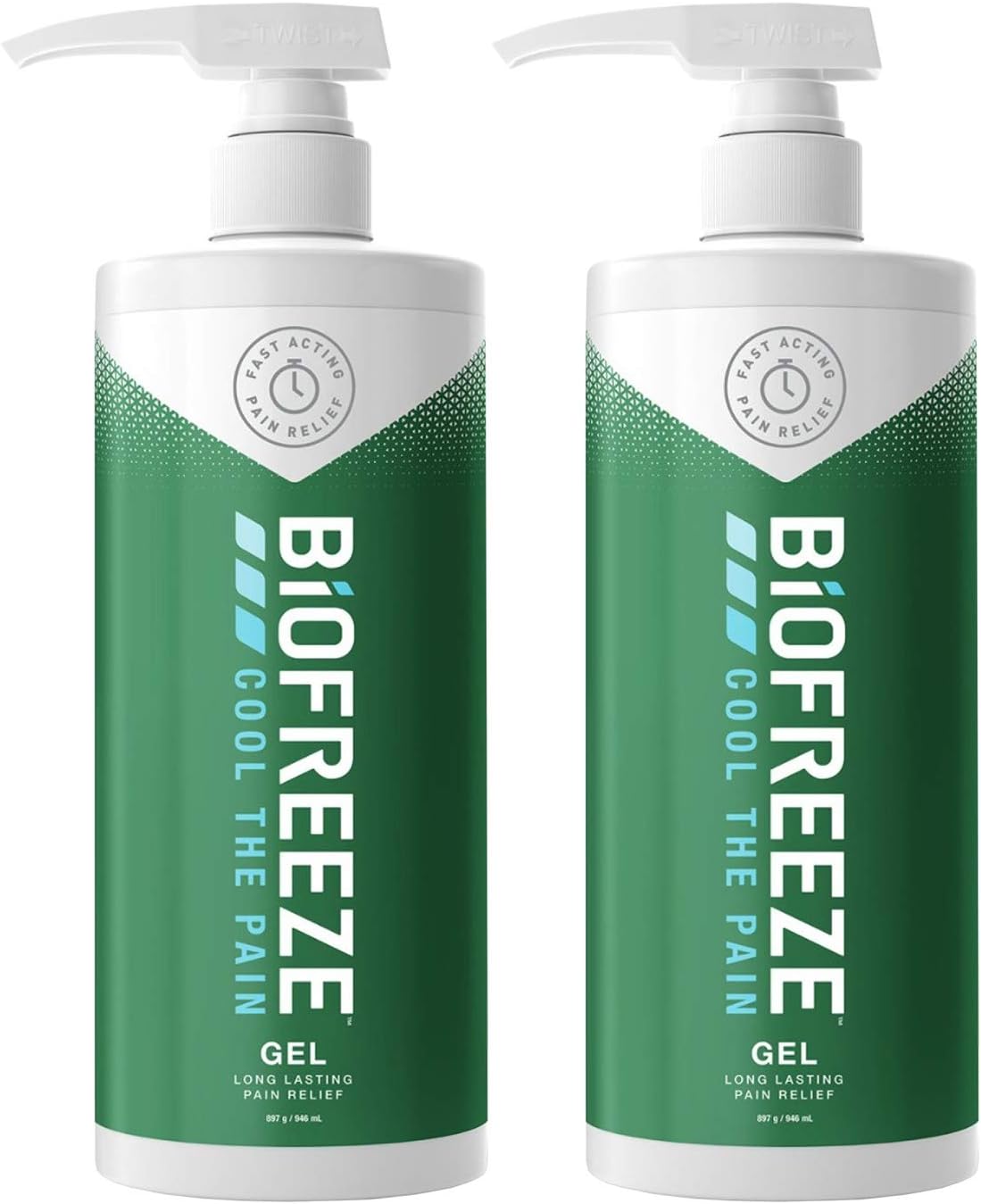 Biofreeze Pain Relieving Gel, 946ml Pump, Cooling Topical Analgesic, On