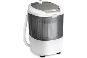 CLEEMAN Mini Portable Washing Machine, 5.5 LBS Capacity Washer Machine and Spinner Combo with Spin Tub & Drain Hose, Small Semi-automatic Portable Washer for Apartment Dorm RV (Grey)