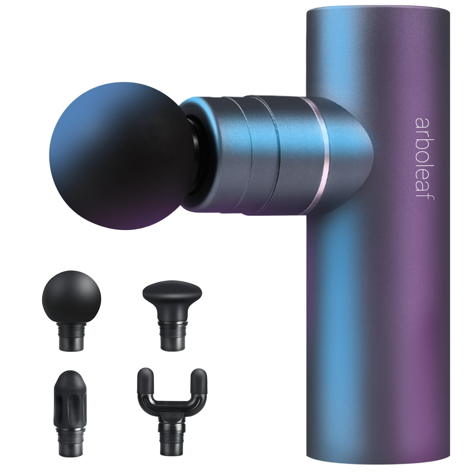 arboleaf 筋膜リリースガン ハンディガン MINI アルミ合金ボディ 5段階強力振動 自適応モード付き 4つのシリコンヘッド付属 筋膜ガン 筋肉リラックス Type-C充電式 2000mAh*2大容量(8時間以上連続使用) 500g小型 最速3200回/分 静音 コンパクト 携帯便利 収納袋&日本語取扱説明書付き プレゼント ギフト最適 日本国内サポート 一年メーカー保証商品画像