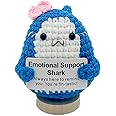 Longjoy Emotional Support Shark, Handmade Mini Positive Crochet Shark Dolls, Shark Gifts for Lovers Friends Families Women Men