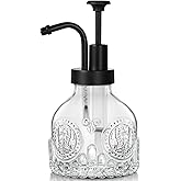 RACOBOT Glass Soap Dispenser with Pump, Vintage Clear Mini Dispenser for Kitchen and Bathroom, 7 oz Liquid Bottles