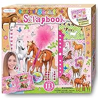 SMITCO Horse Gifts for Girls - Scrapbooking Craft Kit Ideas for Kids 5 to 12 Years Old - Hardback Secret Sets with Passcode Lock to Keep Her Secrets Safe - Includes Stickers, Jewels, Tape and Pen